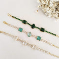 Pulseira Strass de Zircônia Ivy Cor da Pedra:Esmeralda