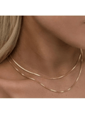 COLAR DUPLO VENEZIANA BANHO DE OURO Cor:Dourado