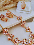 KIT COLAR ANEL BRINCO AMBAR DOURADO Cor:AMBAR