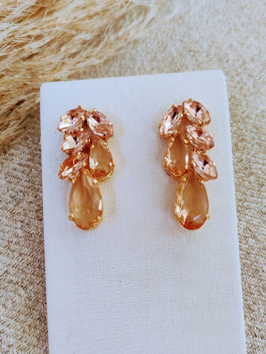 KIT COLAR ANEL BRINCO AMBAR DOURADO Cor:AMBAR