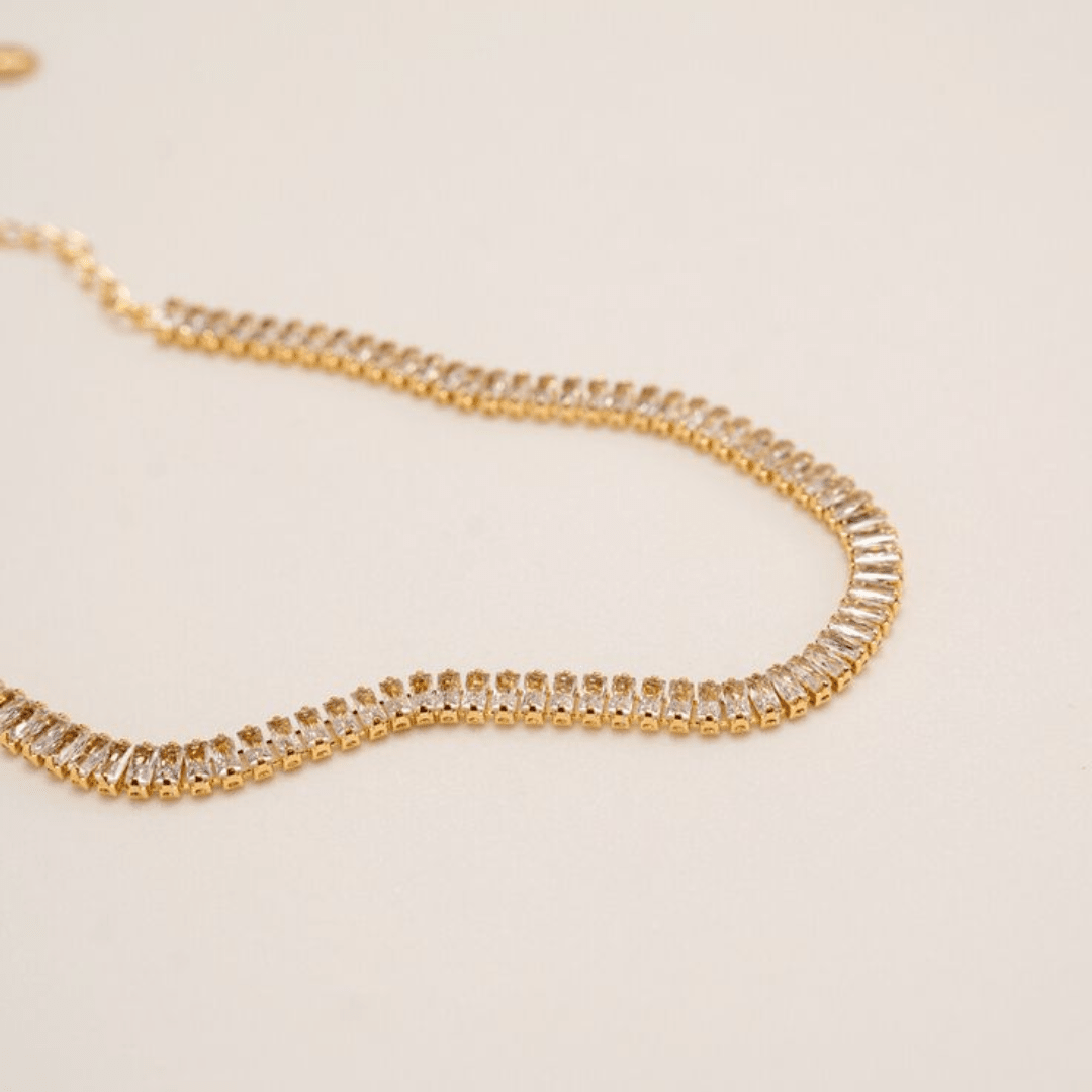 CHOCKER RAFAS DOURADO CRISTAL DE ZIRCÔNIA