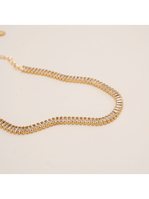 CHOCKER RAFAS DOURADO CRISTAL DE ZIRCÔNIA