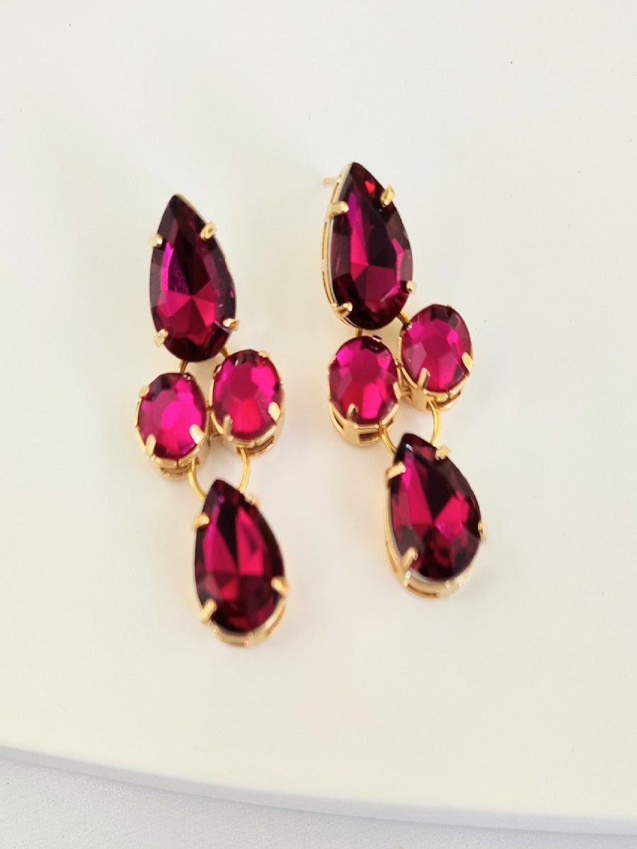 KIT COLAR E BRINCO MIRIAN PRINCESS  BANHO OURO Cor:Pink