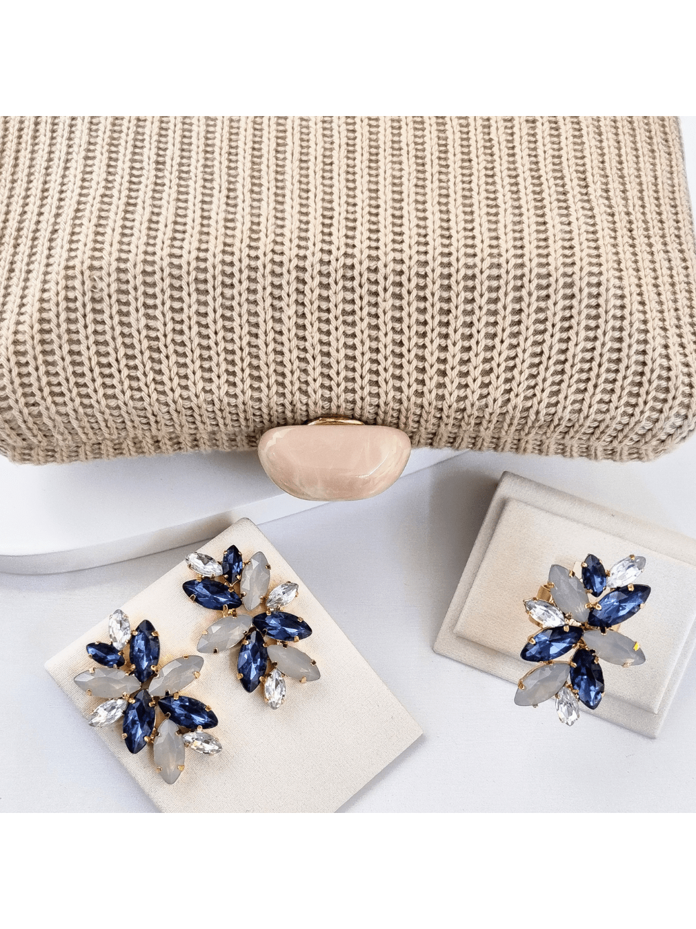 Kit Clutch Anel Brinco Turim Tons de Azul