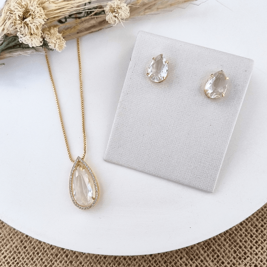 KIT BRINCO E COLAR TALLIS Cor:cristal