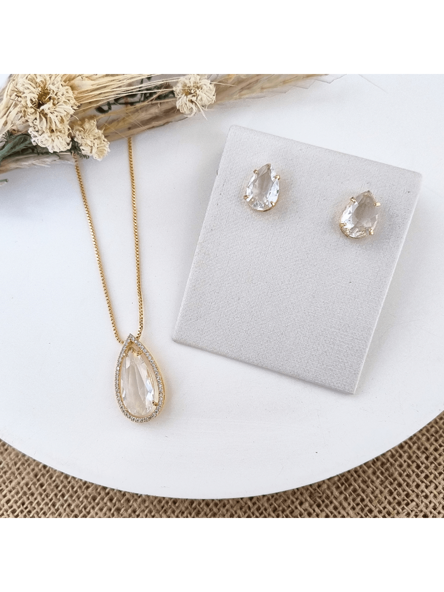 KIT BRINCO E COLAR TALLIS Cor:cristal