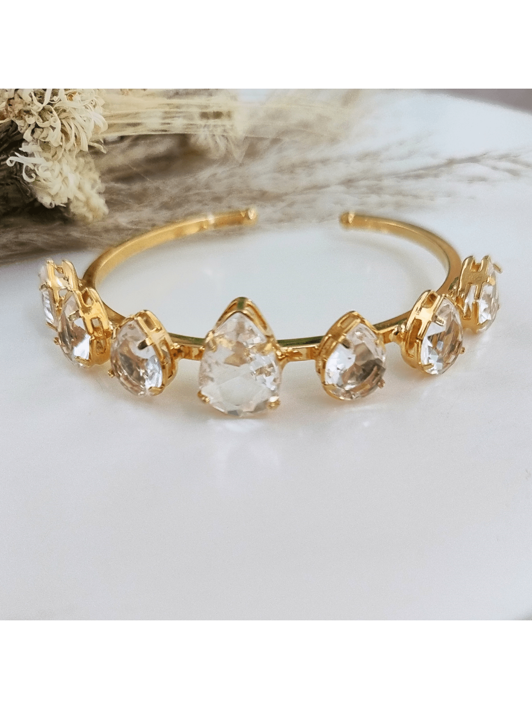 KIT COLAR BRINCO BRACELETE MIRIAN WALL CRISTAL Cor:cristal