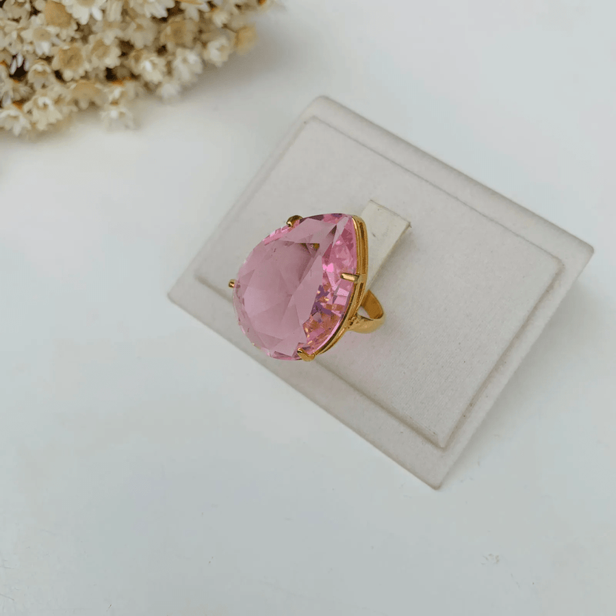 ANEL DIAMOND Cor:Rosa Bebê;Tamanho:18