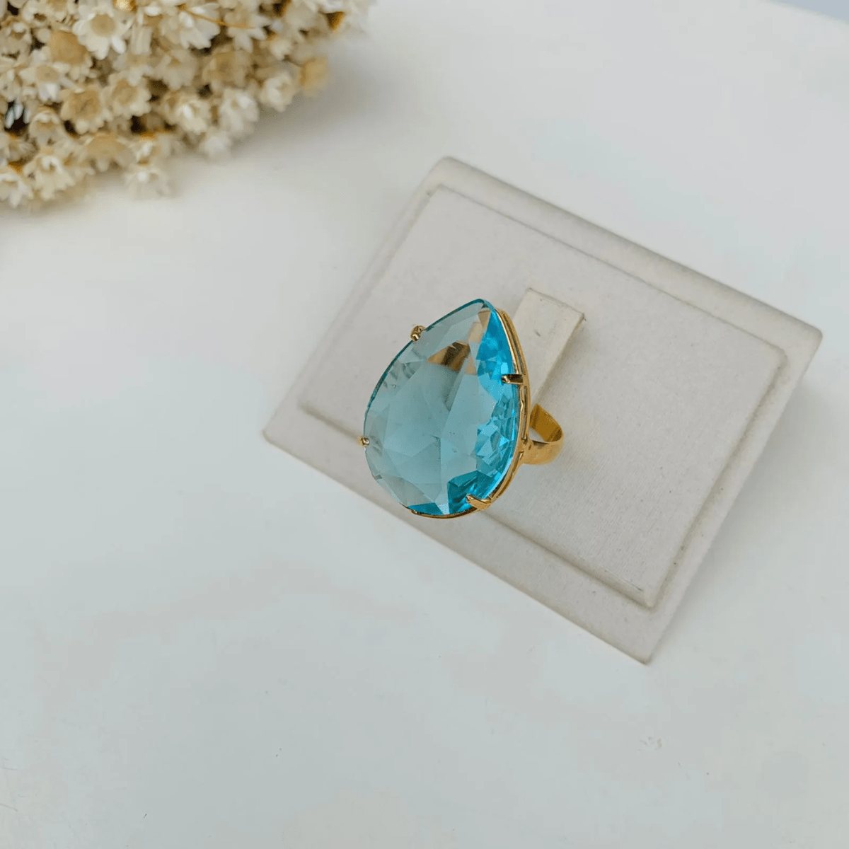 ANEL DIAMOND Cor:Azul bebê;Tamanho:18