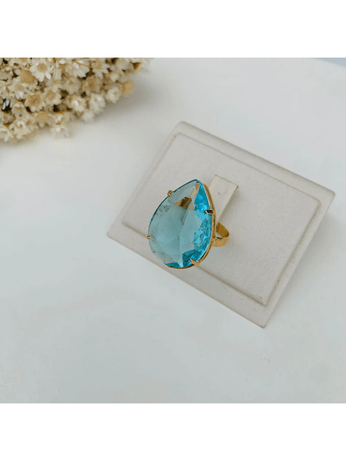 ANEL DIAMOND Cor:Azul bebê;Tamanho:19