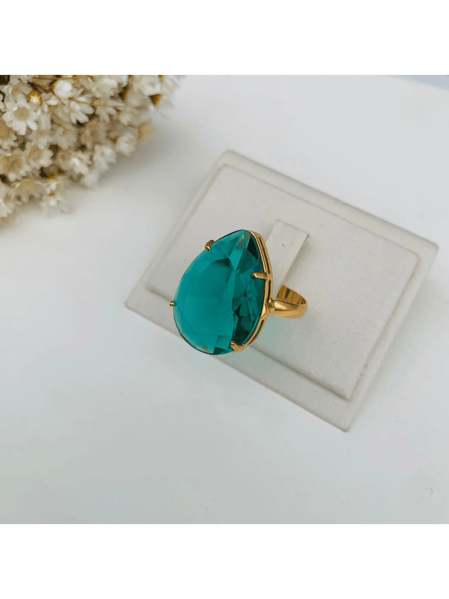 ANEL DIAMOND Cor:VERDE TURMALINA;Tamanho:18