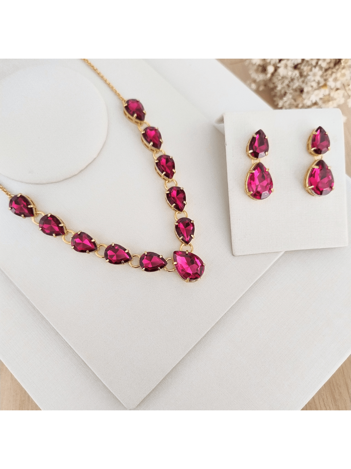 KIT COLAR COM BRINCO MONICA PINK Cor:Pink