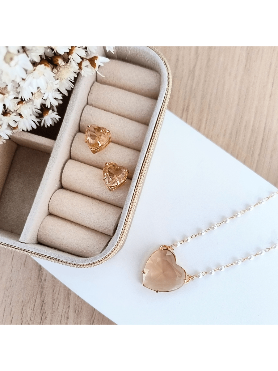 KIT COLAR COM BRINCO LAIS DE ZIRCONIA Cor:AMBAR