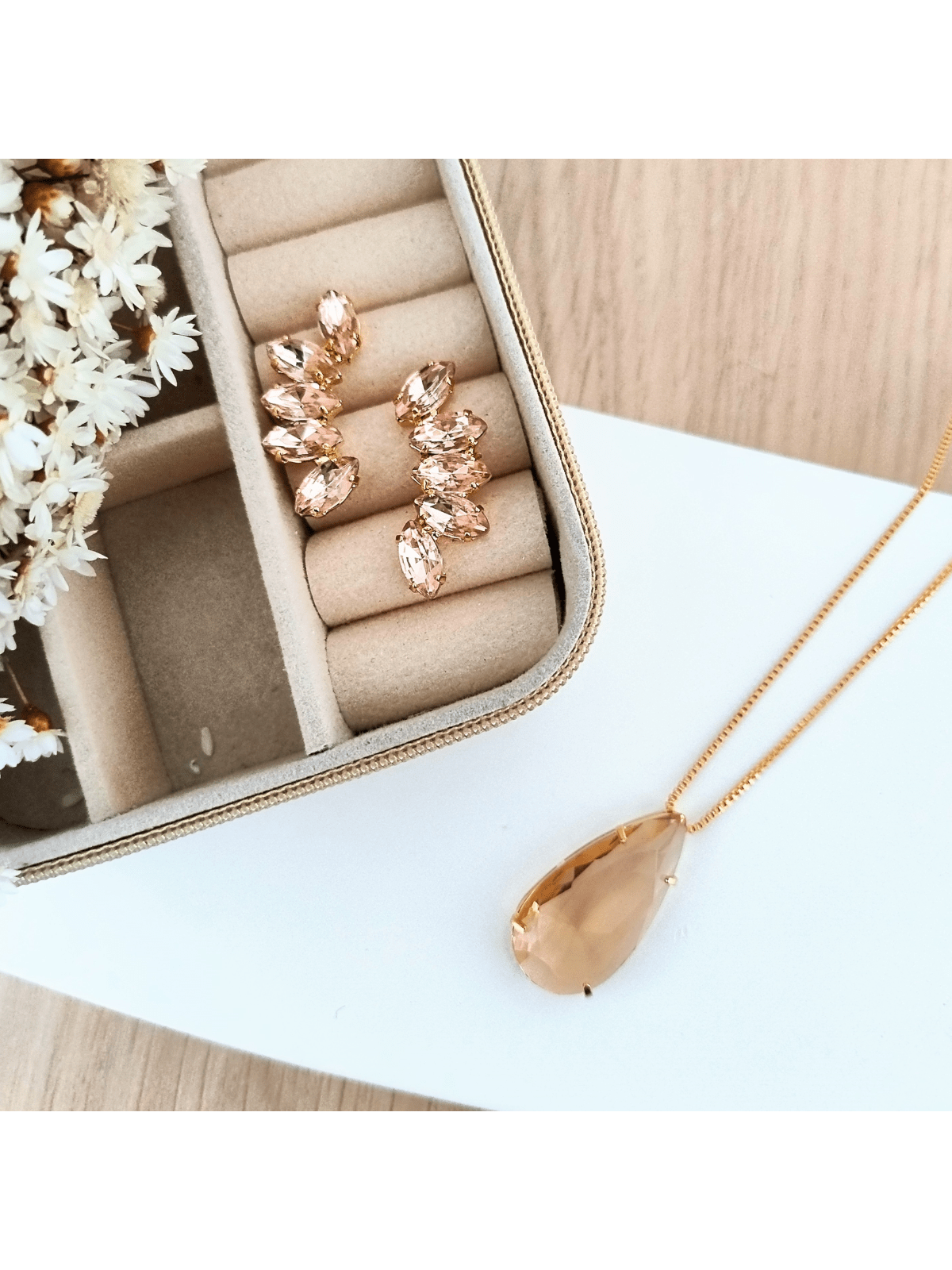 KIT COLAR COM BRINCO MILLER NUDE Cor:NUDE