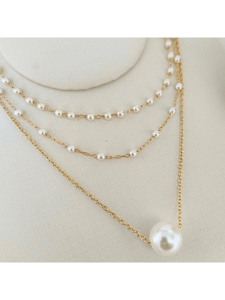 COLAR TRIPLO GANNY BANHO DOURADO Cor:dourado