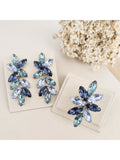 KIT ANEL COM BRINCO ALEXIS TONS DE AZUL BANHO PRATA Cor:TONS DE AZUL