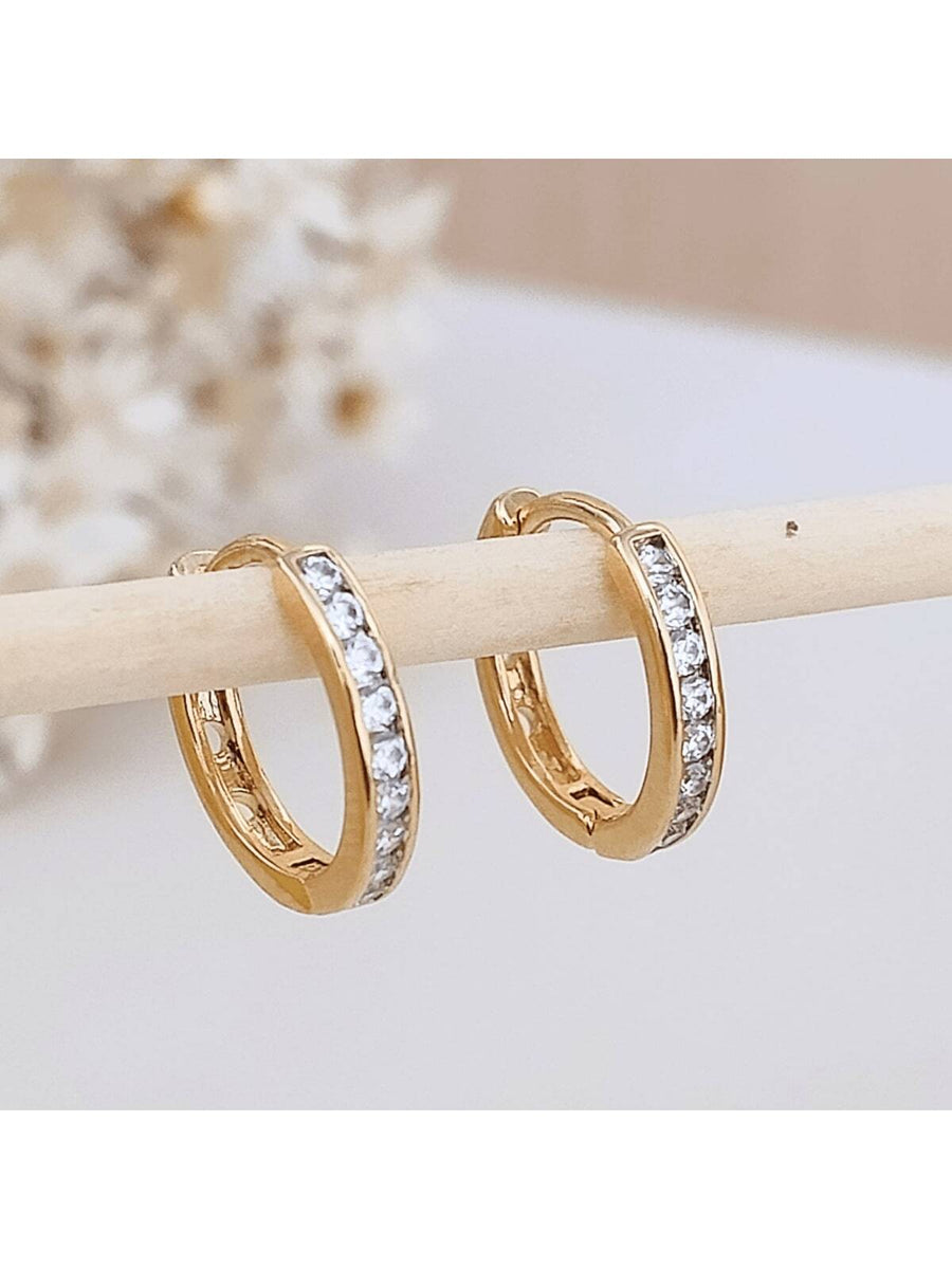 ARGOLINHA ZIRCONIA CRISTAL ZENOBIA Cor:Dourado