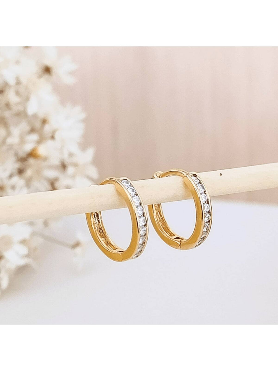 ARGOLINHA ZIRCONIA CRISTAL ZENOBIA Cor:Dourado