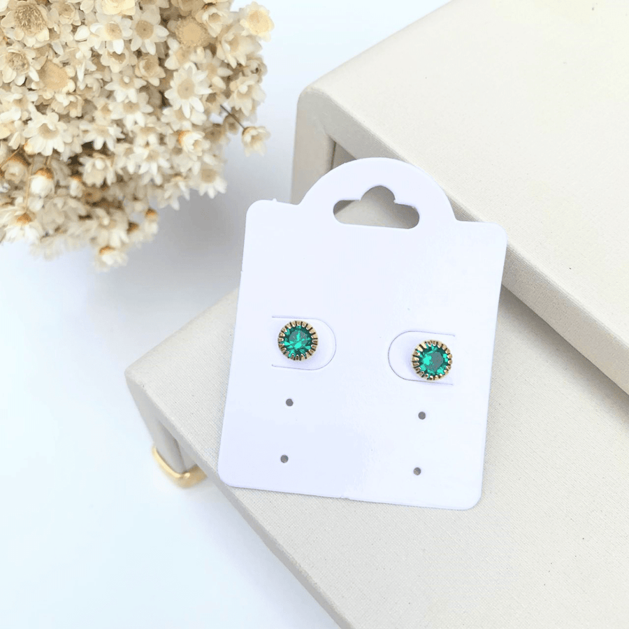 BRINCO PEQUENO ZIRCONIA THALASSA BANHO PRATA Cor:VERDE