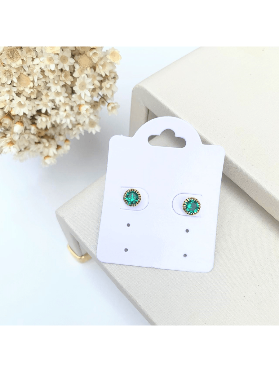 BRINCO PEQUENO ZIRCONIA THALASSA BANHO PRATA Cor:VERDE