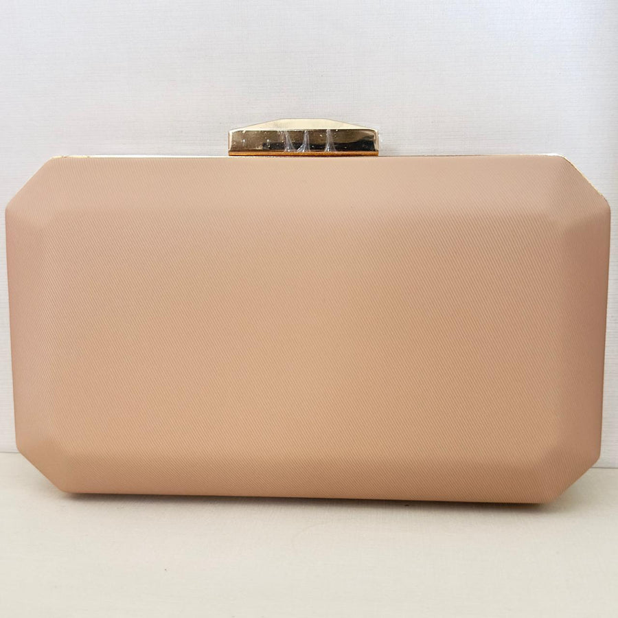 Clutch Rosa Nude Detalhe Dourado