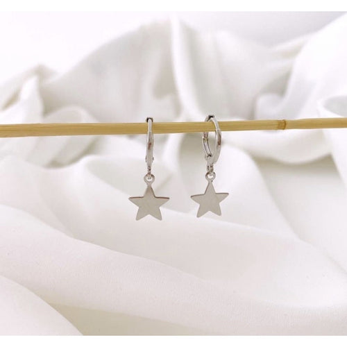 argolinha com estrela banho de prata