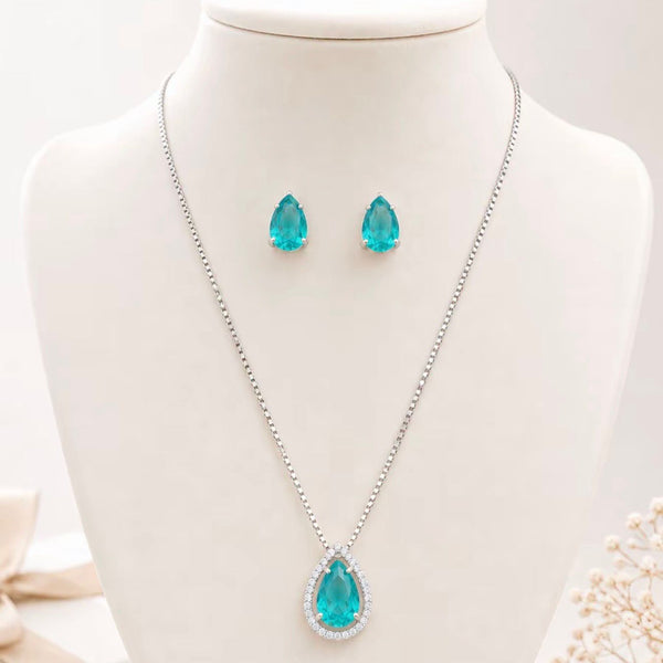 Kit Brinco e Colar Gota Polly de Zircônia Banho Prata - ESCOLHER COR