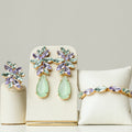 Kit Brinco, Bracelete e Anel Regulável Londres Lavanda com Menta Banho Dourado