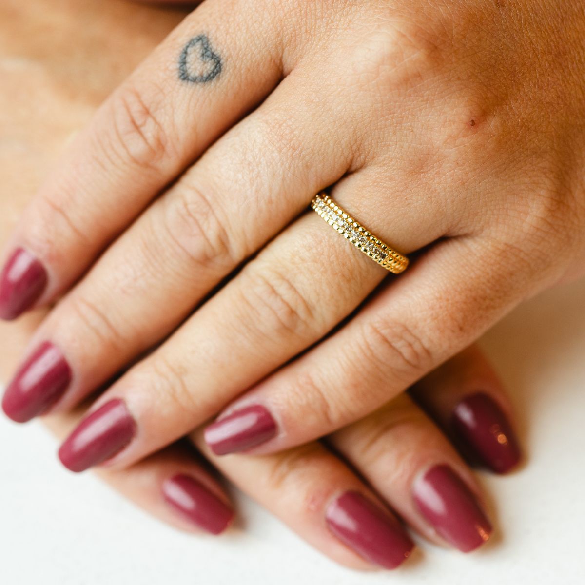 Anel Aparador Delicado com Pontos de Zircônias | Dourado Tamanho:21