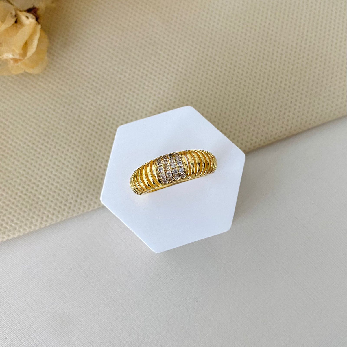 Anel Regulável Dama Com Mini Zircônias