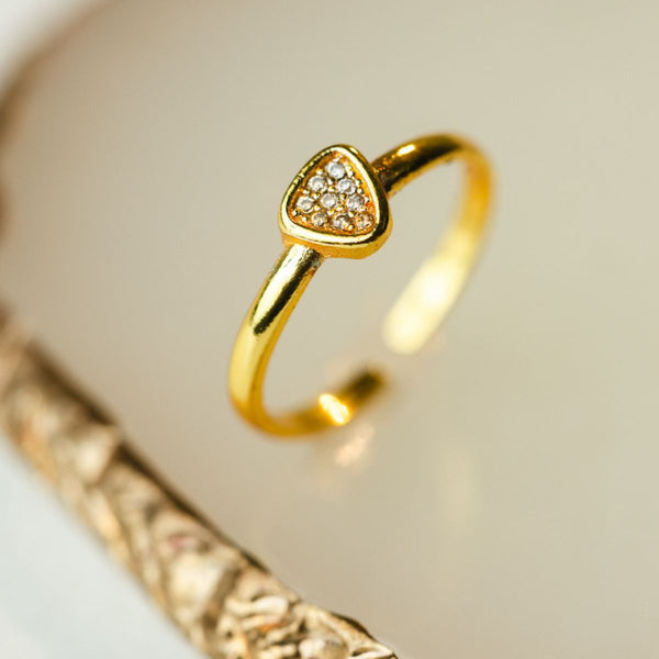 Anel Regulavel Triangulo Com Mini Zirconia
