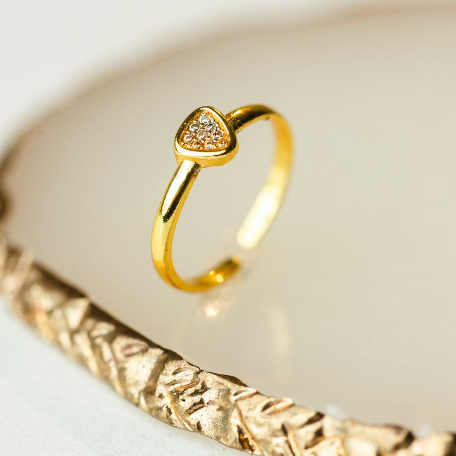 Anel Regulavel Triangulo Com Mini Zirconia