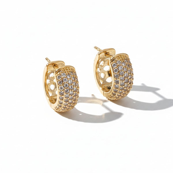 Argola de Zircônia 5 Camadas Dourado