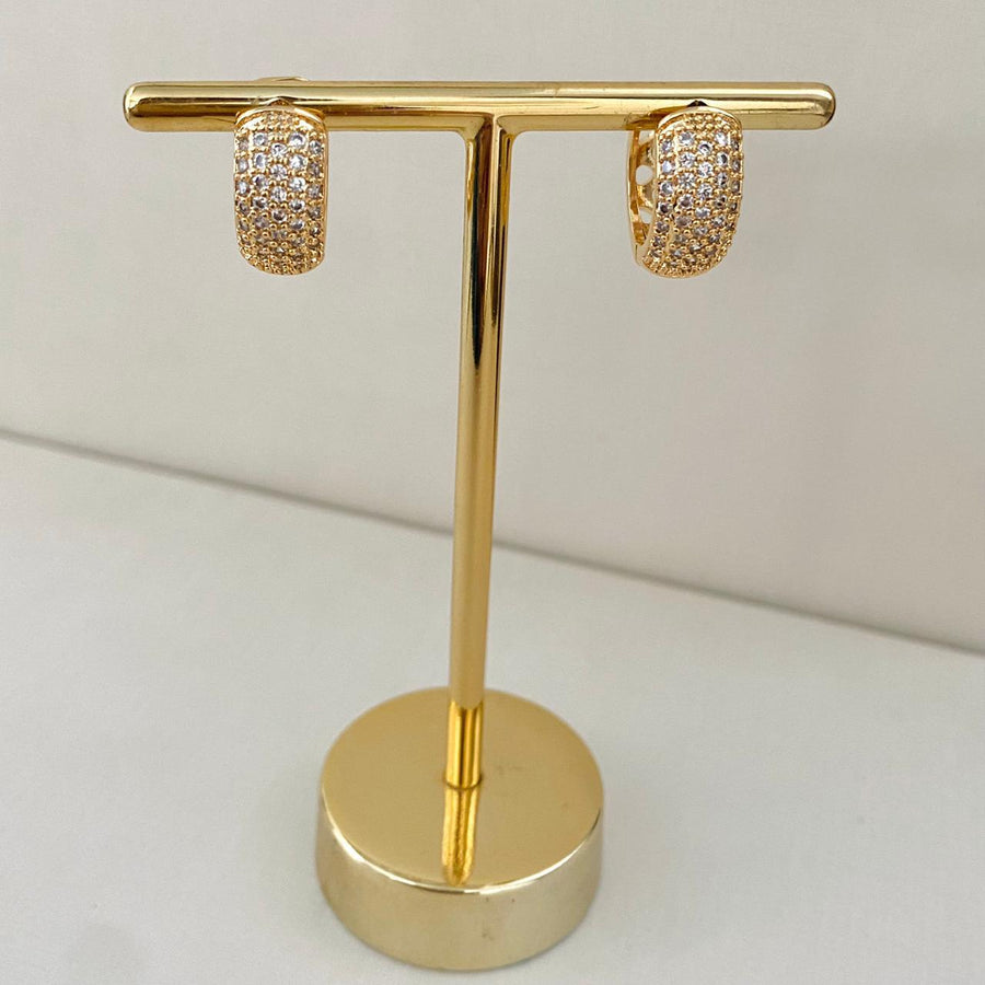 Argola de Zircônia 5 Camadas Dourado