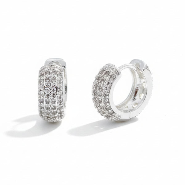 Argola de Zircônia 5 Camadas Prata