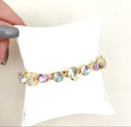 Bracelete Ajustável Helena Menta com Lavanda Dourado