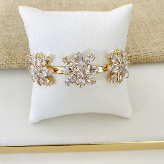 Bracelete Dália de Zircônia Cristal Dourado