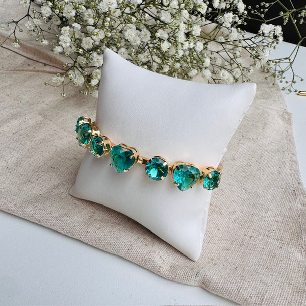 Bracelete de Coração Esmeralda