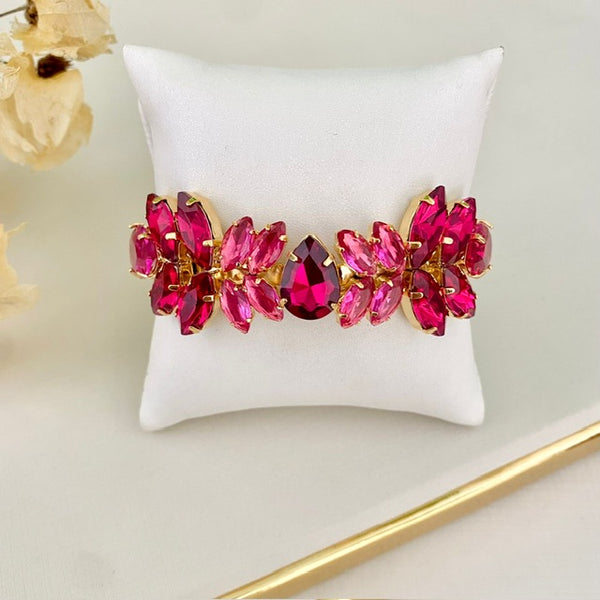 Bracelete de Pedraria Pink com Fuscia Nilce