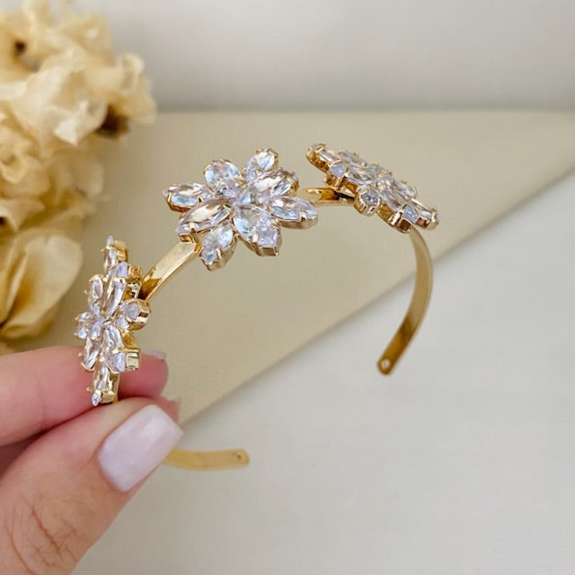 Bracelete Dália de Zircônia Cristal Dourado