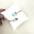 Bracelete Gota com Navete Tons de Azul Dourado