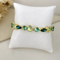 Bracelete Helena de Zircônia Tons de Verde Dourado