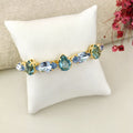 Bracelete Letícia de Pedraria Tons de Azul Dourado