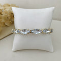 Bracelete Navete de Pedraria Cristal Dourado