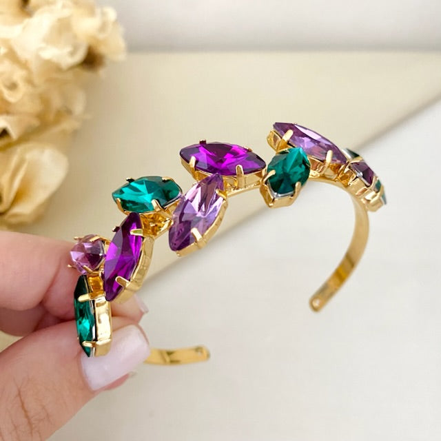 Bracelete Scarlat Roxo com Verde
