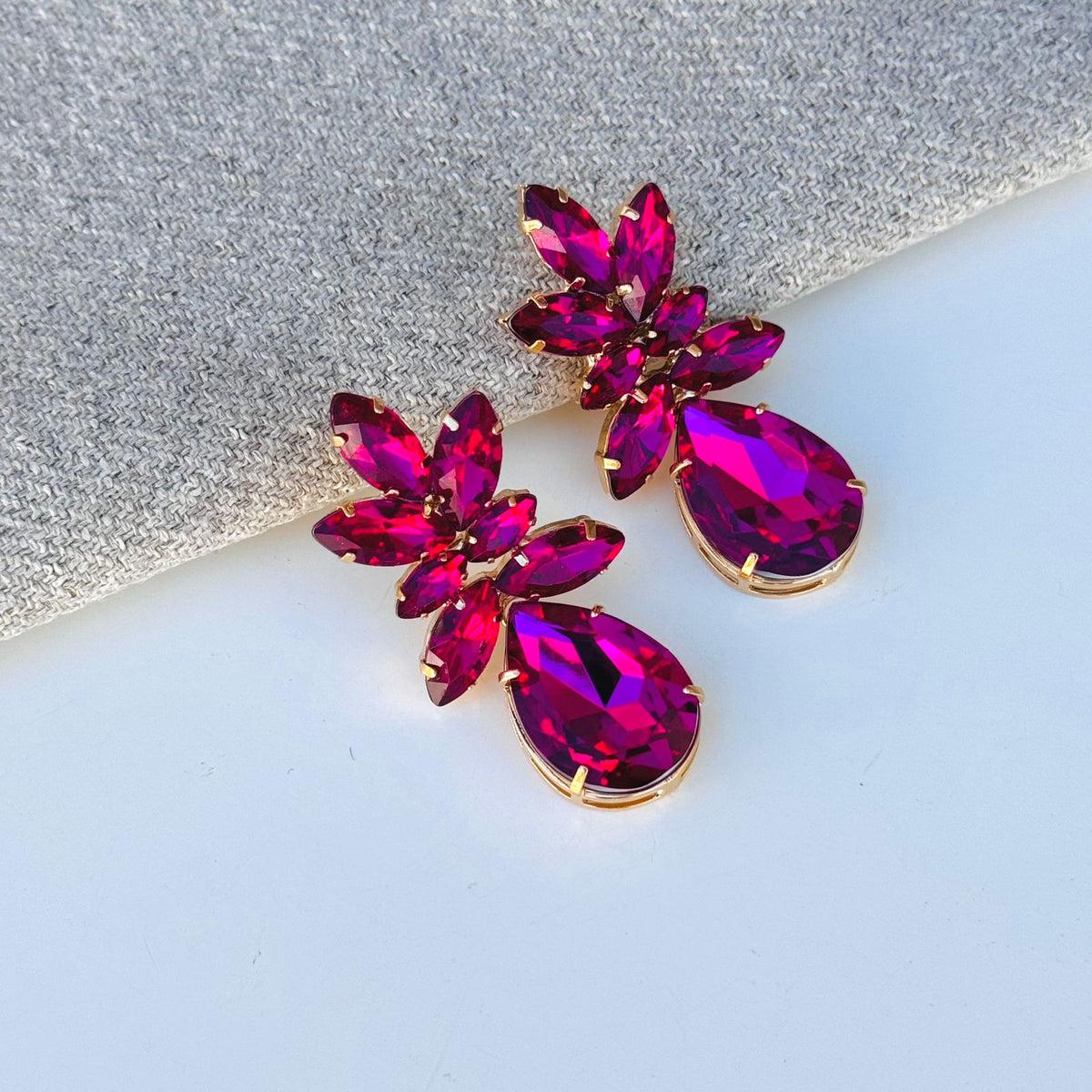 Brinco de Pedraria Trevor Rosa Pink Pequeno