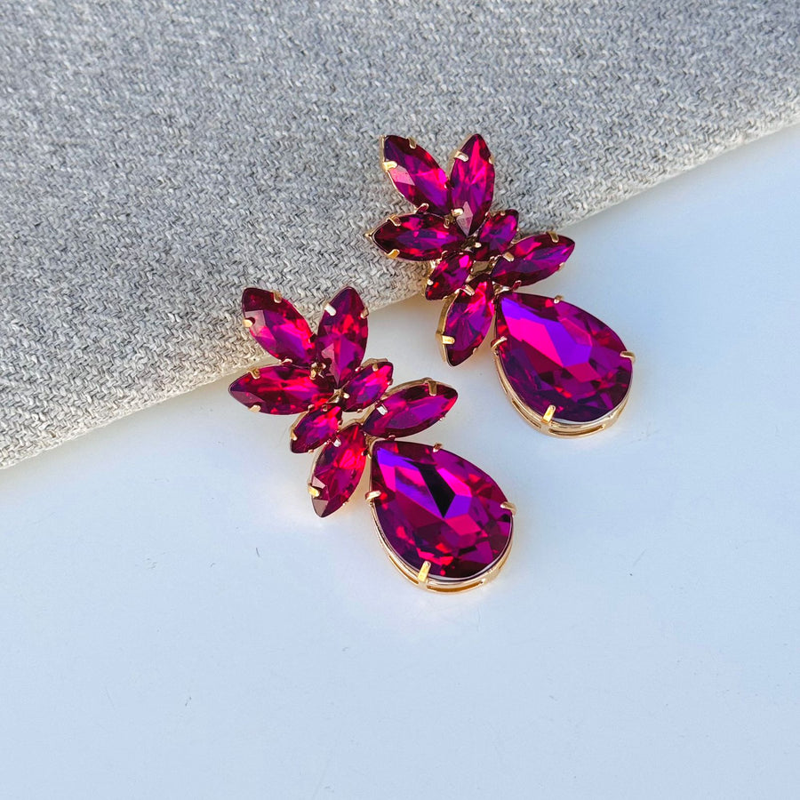 Brinco de Pedraria Trevor Rosa Pink Pequeno