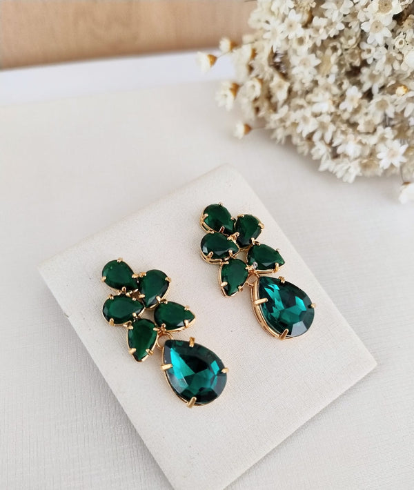 Brinco de Zircônia Verde Esmeralda Cammy
