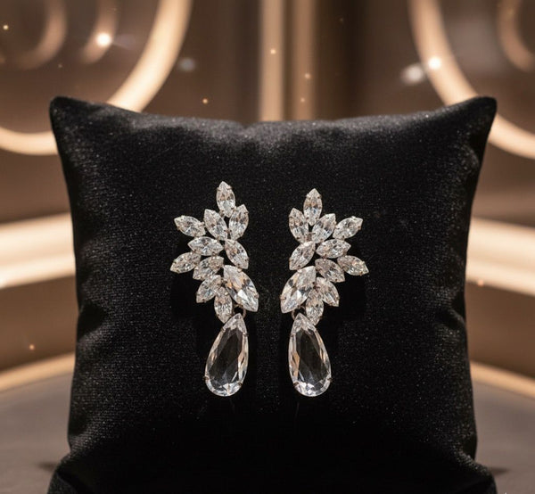 Brinco Diane de Zircônia Cristal | Banho de Prata