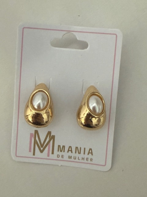 Brinco Gota com Pérolas